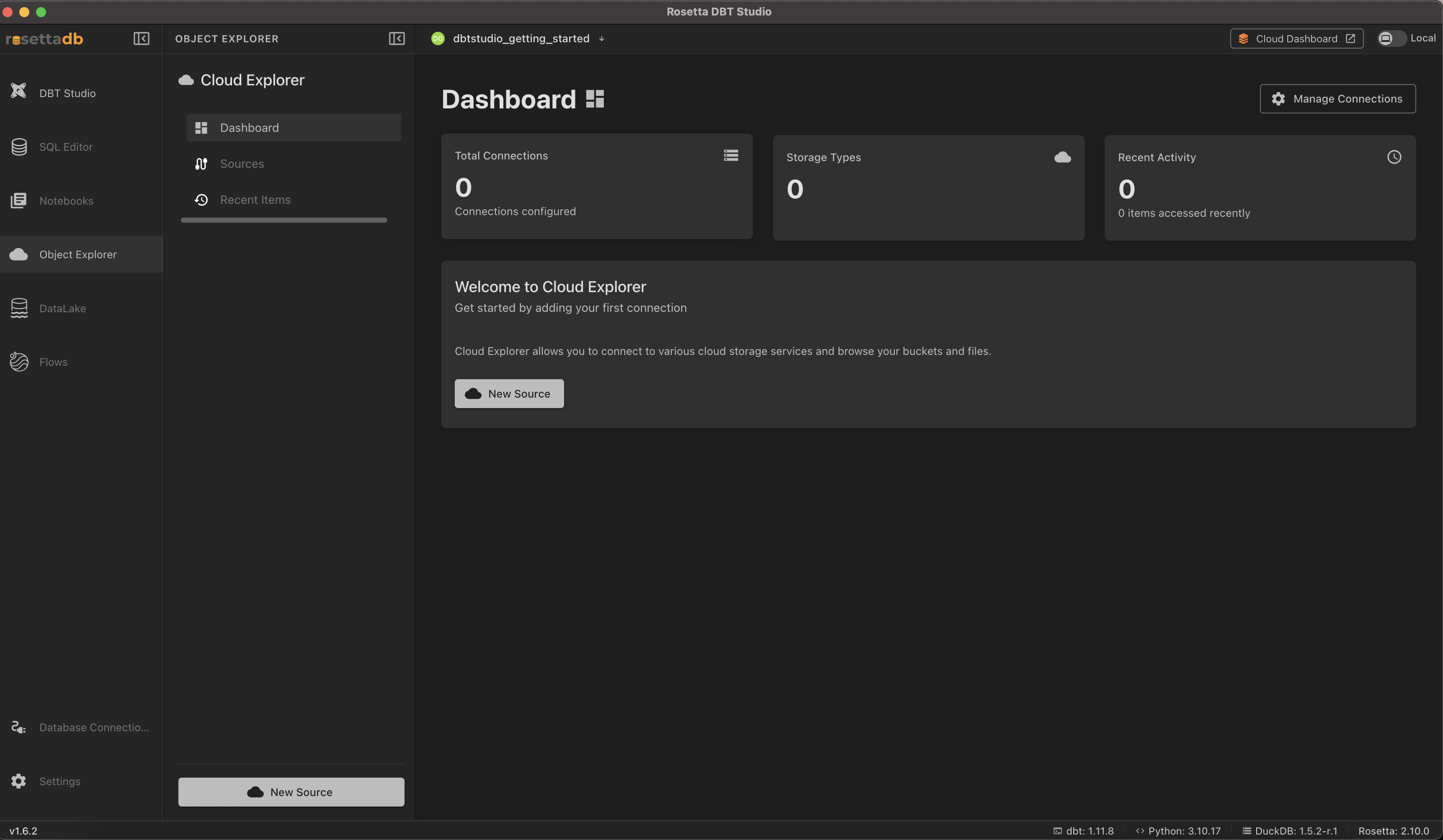 Object Explorer dashboard
