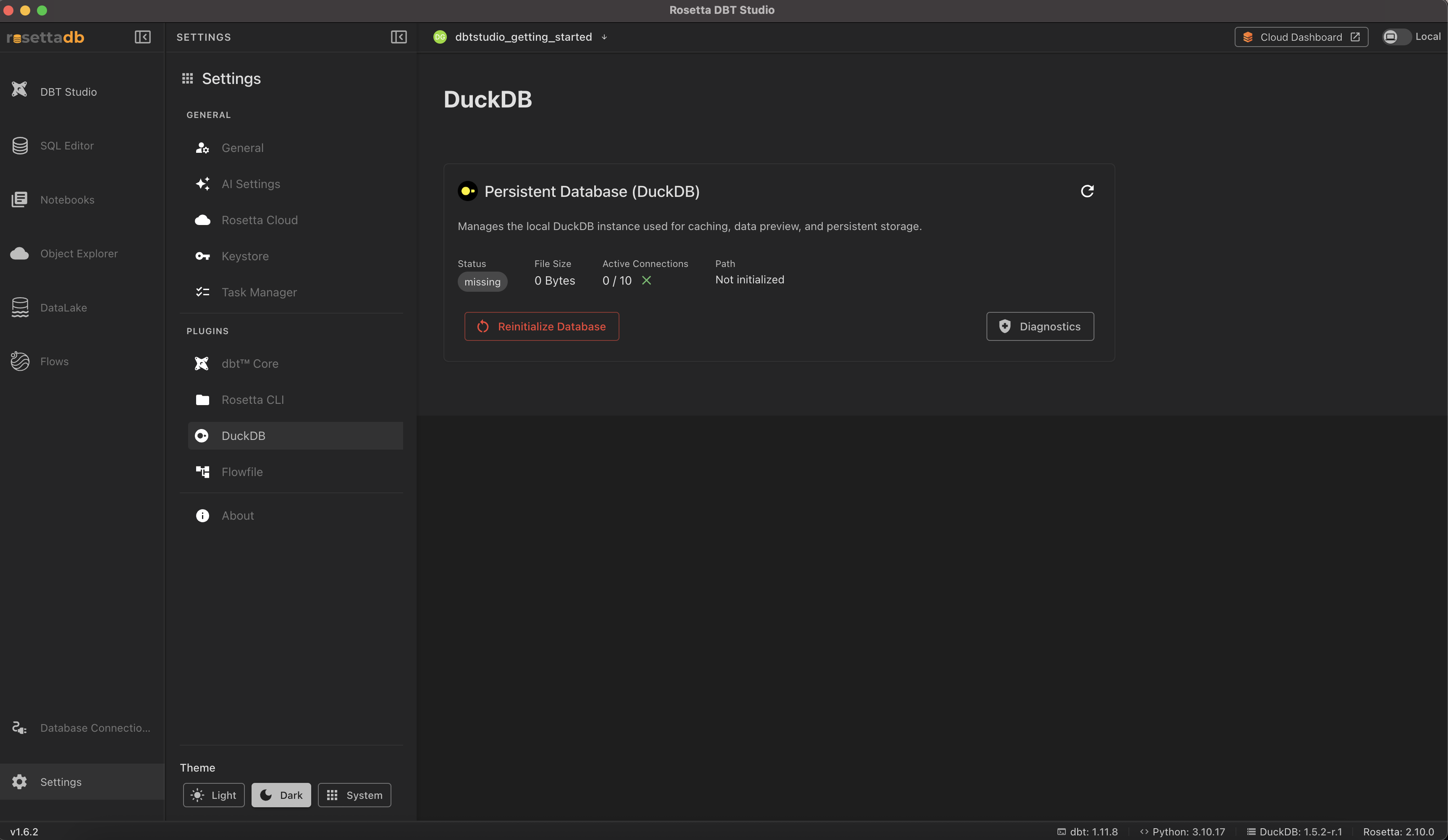 DuckDB settings