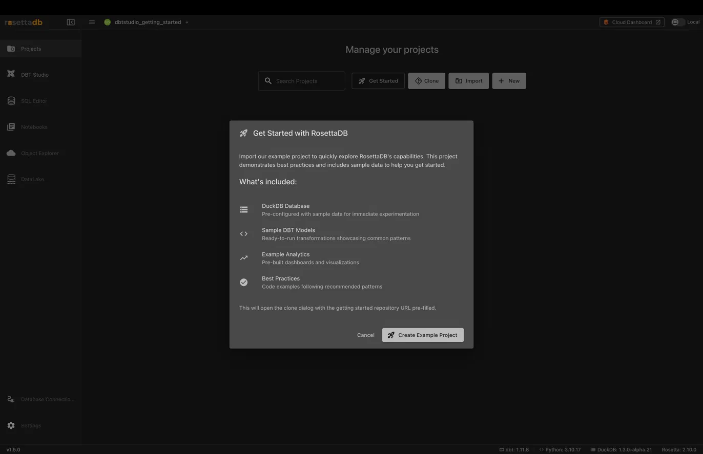 Get Started dialog