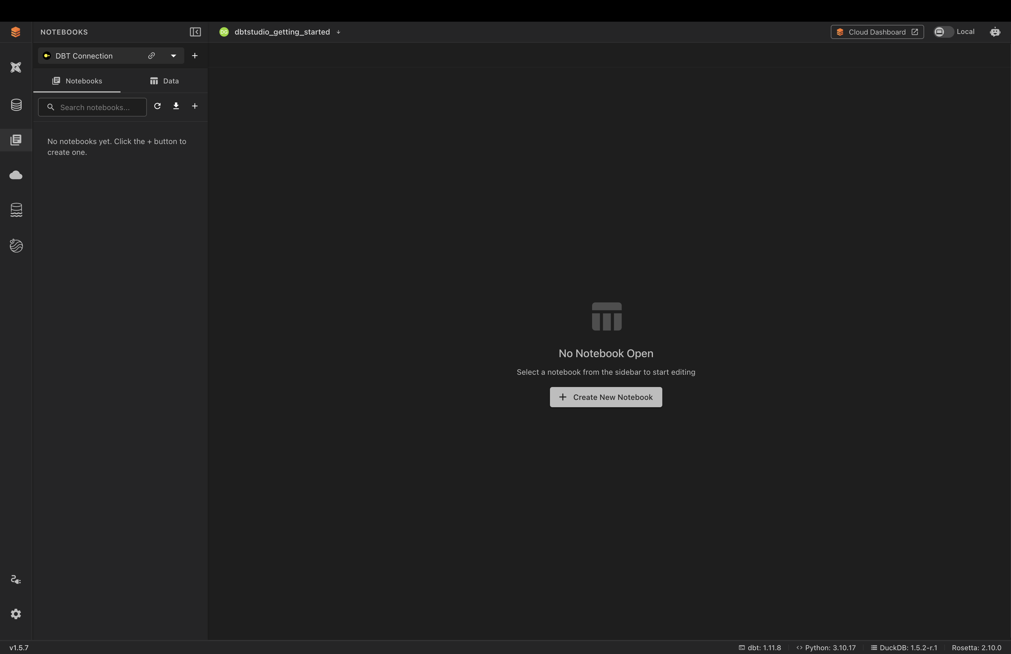 Notebooks workspace