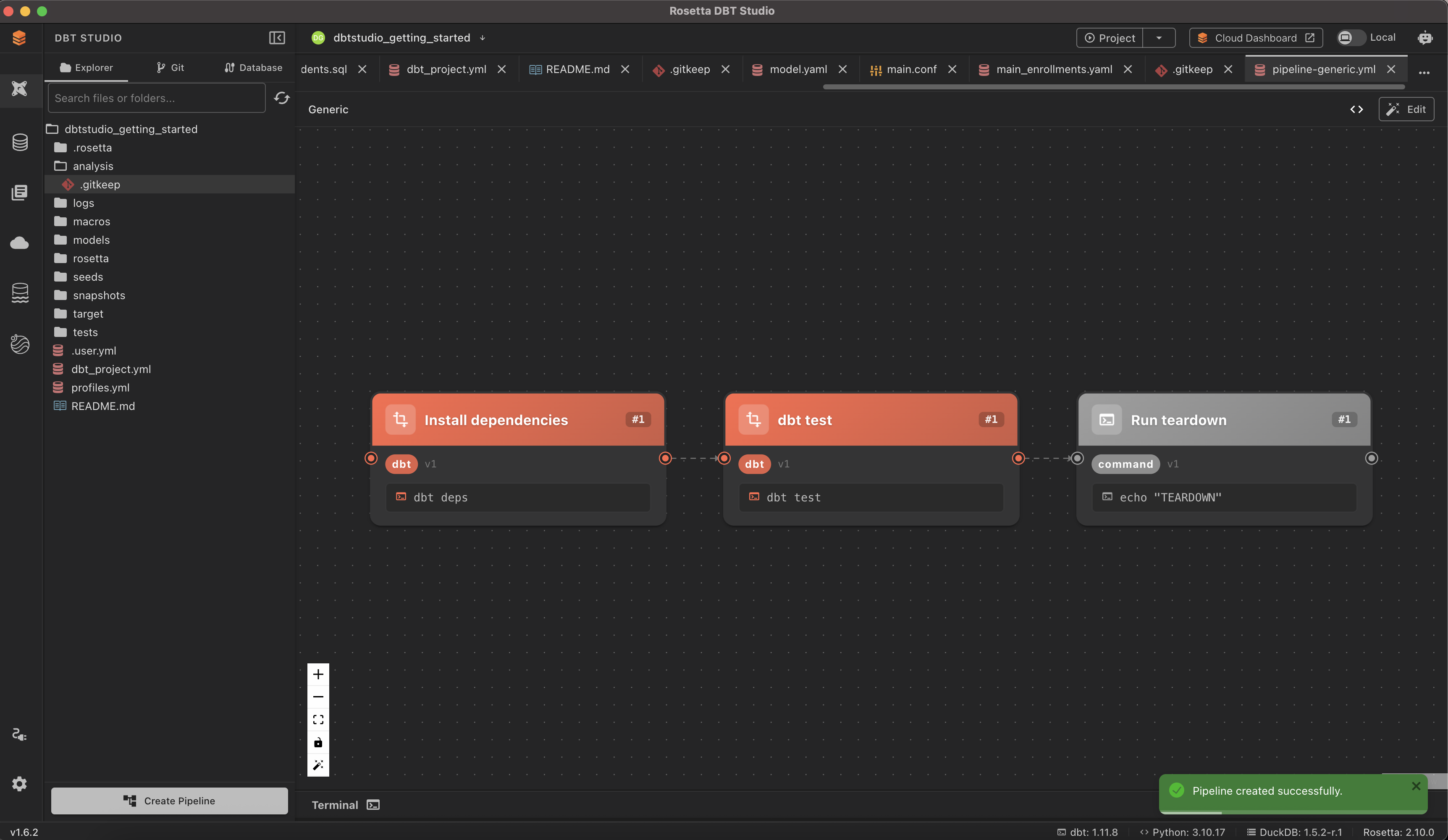 Pipeline canvas