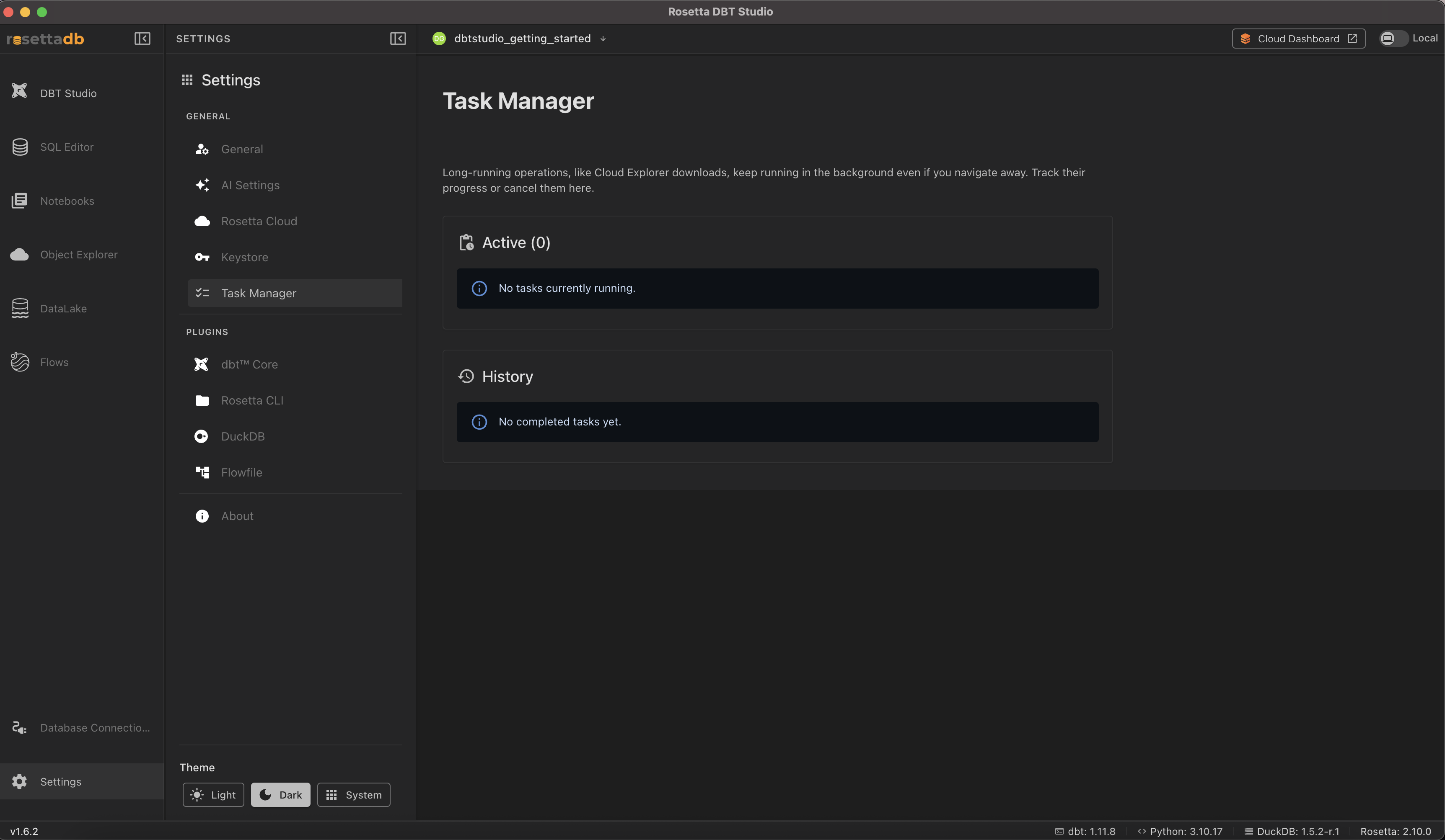 Task Manager settings