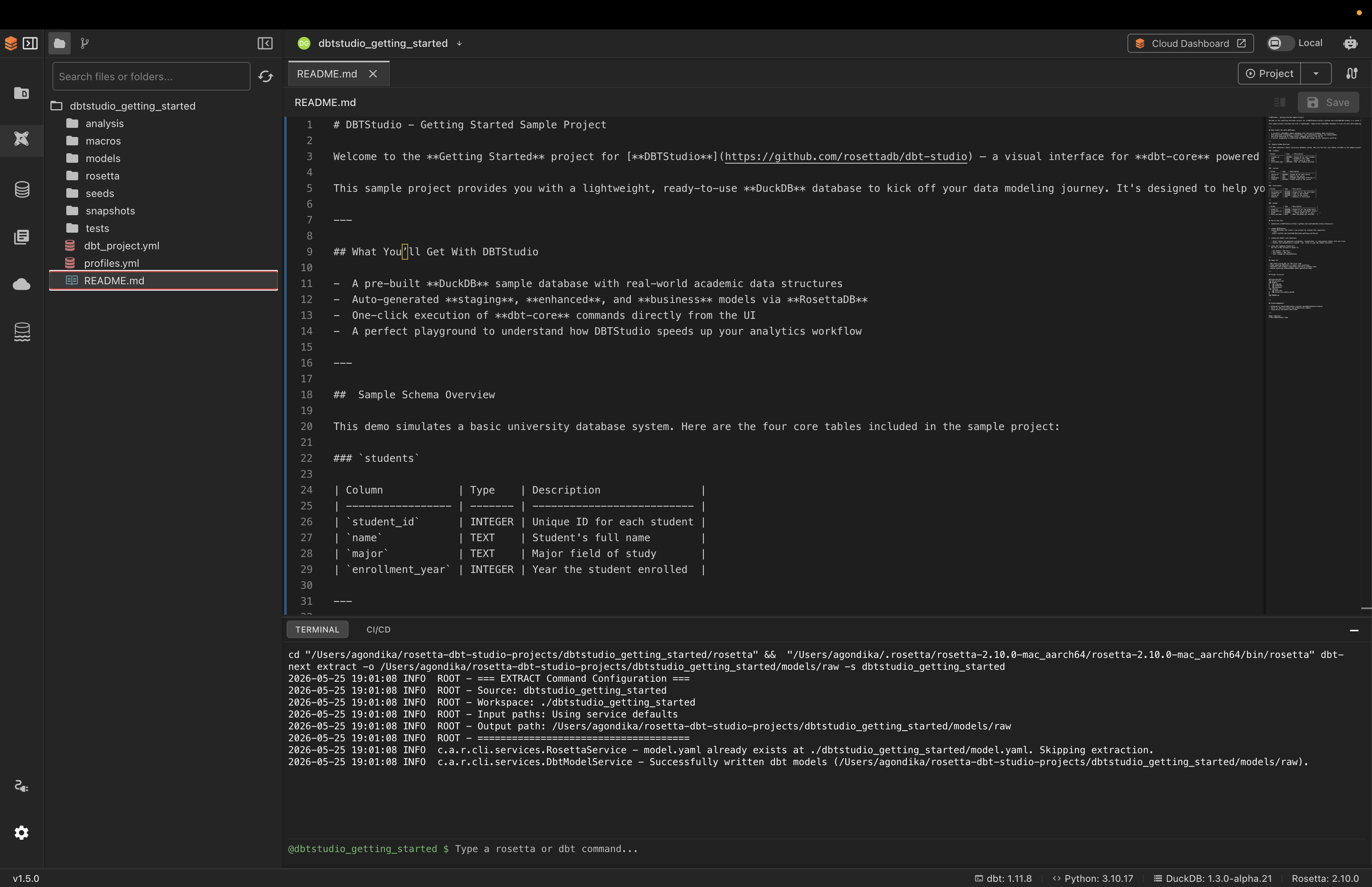 Workspace overview